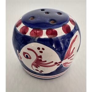 Hand-Painted Italian Ceramic Salt or Pepper Shaker With Fish Design By Solimene